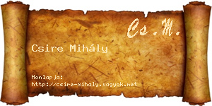 Csire Mihály névjegykártya